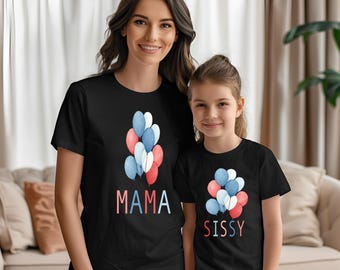 Mama and sissy birthday shirts PNG,Spring birthday tee (Digital Download)