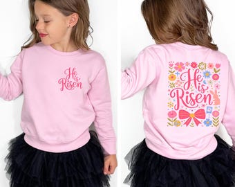 He Is Risen Easter Sweatshirt, Christian Faith Crewneck