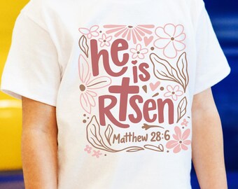 He Is Risen Easter Shirt – Christian Faith Spring Graphic Tee