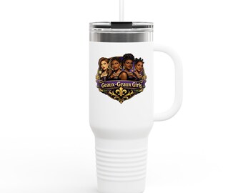 Taza de viaje Geaux Geaux para niñas / Vaso térmico de 40 oz