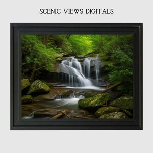 Peaceful Waterfall Wall Art Peaceful all Art Waterfall Decor Hiking Waterfall Instant Download