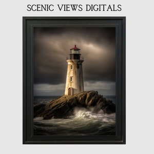 Lighthouse Digital Print Lighthouse Wall Art Home Decor Nautical Wall Art Lighthouse Beach Wall Decor
