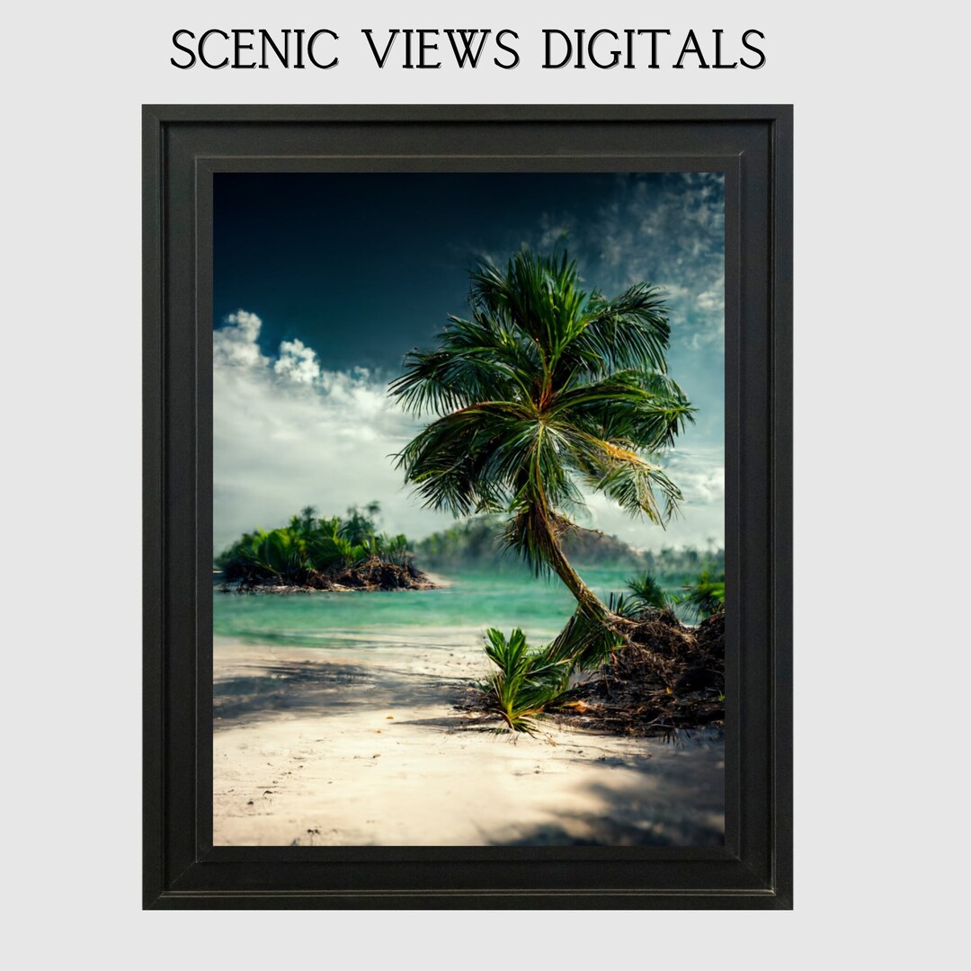 Island Wall Art Palm Trees Decor Tropical Beach Wall Art Beach Decor ...