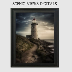 Lighthouse Wall Art Stormy Lighthouse Wall Art Coastline Decor Nautical Art Home Decor