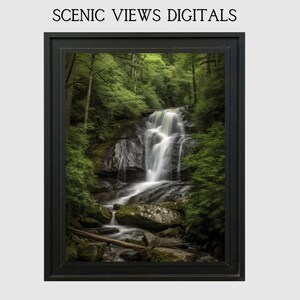 Beautiful Mountain Waterfall Mountain Waterfall Art Mountain Stream Nature Digital Art