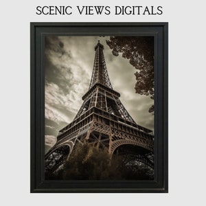 Eiffel Tower Wall Art Instant Download Paris Views Decor Paris Decor Nursery Decor Architecture Wall Art Famous Monument Wall Art