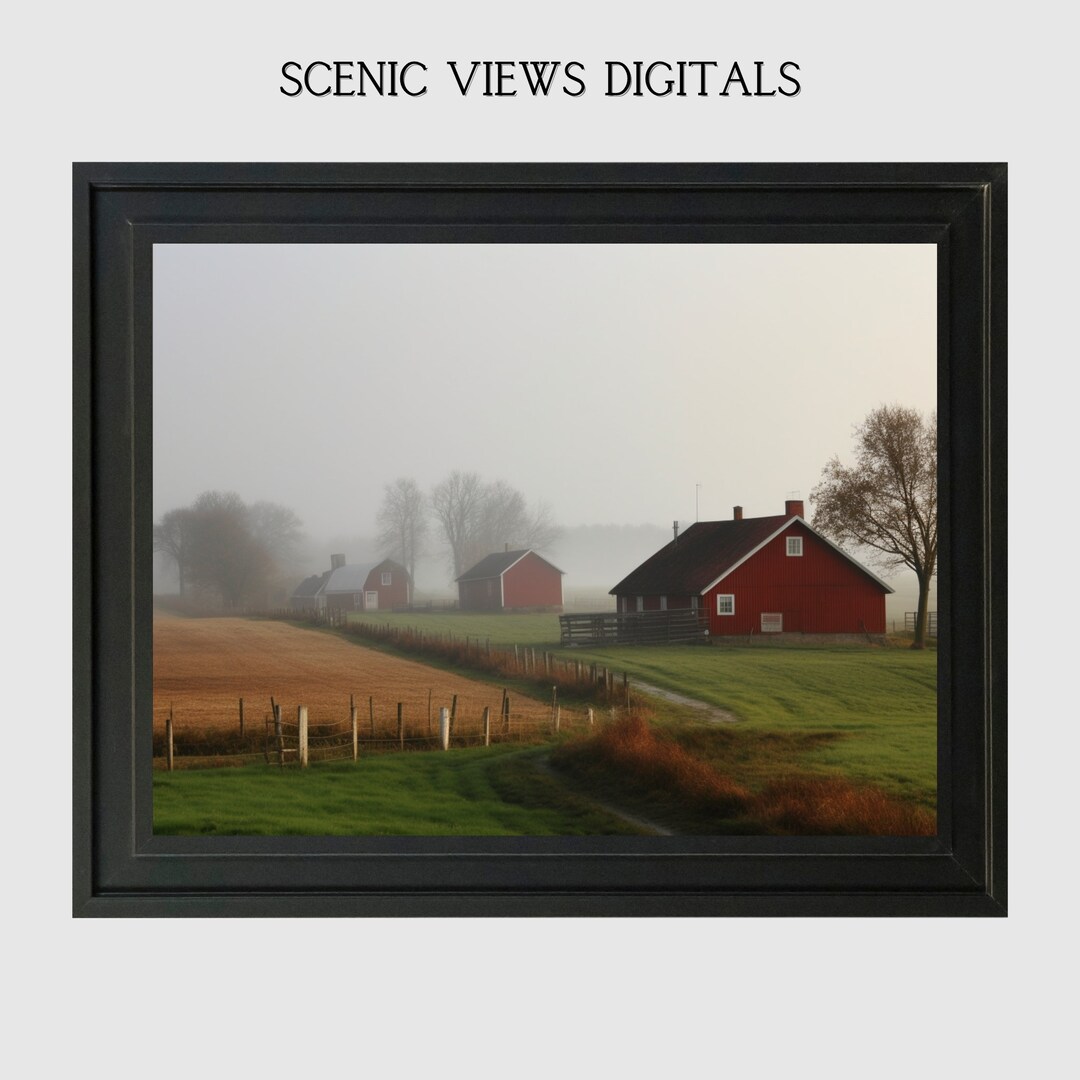 Red Barn Farm Decor Red Barn Wall Art Farming Decor Kitchen Decor Home