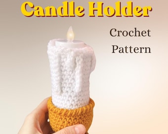 Crochet Candle Pattern & Tealight Holder | Cottagecore Cozy Home Decor (PDF Download, English)