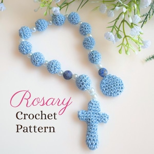 Rosary Crochet Pattern – Crochet Cross Prayer Beads, DIY Christian Gifts, Instant Download (PDF, English)