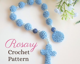 Rosary Crochet Pattern – Crochet Cross Prayer Beads, DIY Christian Gifts, Instant Download (PDF, English)
