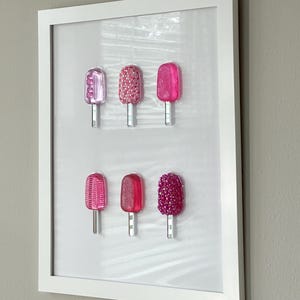 Pink Party Popsicle Resin Wall Art: Handmade Pop Art Decor (16x20)