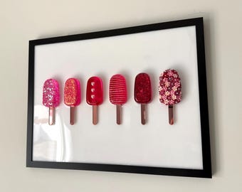 Valentine Popsicle Resin Wall Art: Handmade Pop Art Decor (12x16)