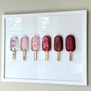 Romantic Popsicle Resin Wall Art: Handmade Pop Art Decor (12x16)