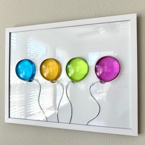 Balloon Resin Wall Art: Handmade Pop Art Decor (12x16)