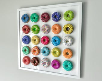 Donut Resin Wall Art: Handmade Pop Art Decor (20x20)