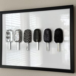 Black Party Popsicle Resin Wall Art: Handmade Pop Art Decor (12x16)