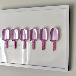 Fairy Pink Popsicle Resin Wall Art: Handmade Pop Art Decor (12x16)