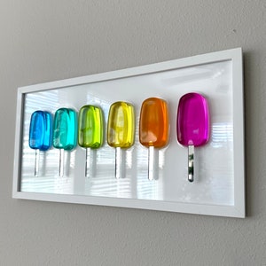 Big Rainbow Popsicle Resin Wall Art (10x20), Popsicle Pop Art, Epoxy Home Decor, Handmade 3D Resin Art, Pop Art Wall Hanging