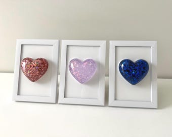 Heart Resin Art: Handmade Pop Art Decor (4x6)