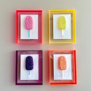 Neon Rhinestone Popsicle Resin Wall Art: Handmade Pop Art Decor