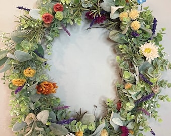 Wildflower Wreath | Front Door Wreath | Multicolor Wreath | All Year Wreath | Wall Decor | Boho Wreath | Summer Wreath | Gift for Her