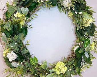 Greenery Wreath | 24" Wreath | All Year Wreath | Front Door Wreath | Farmhouse Wreath | Boho Wreath