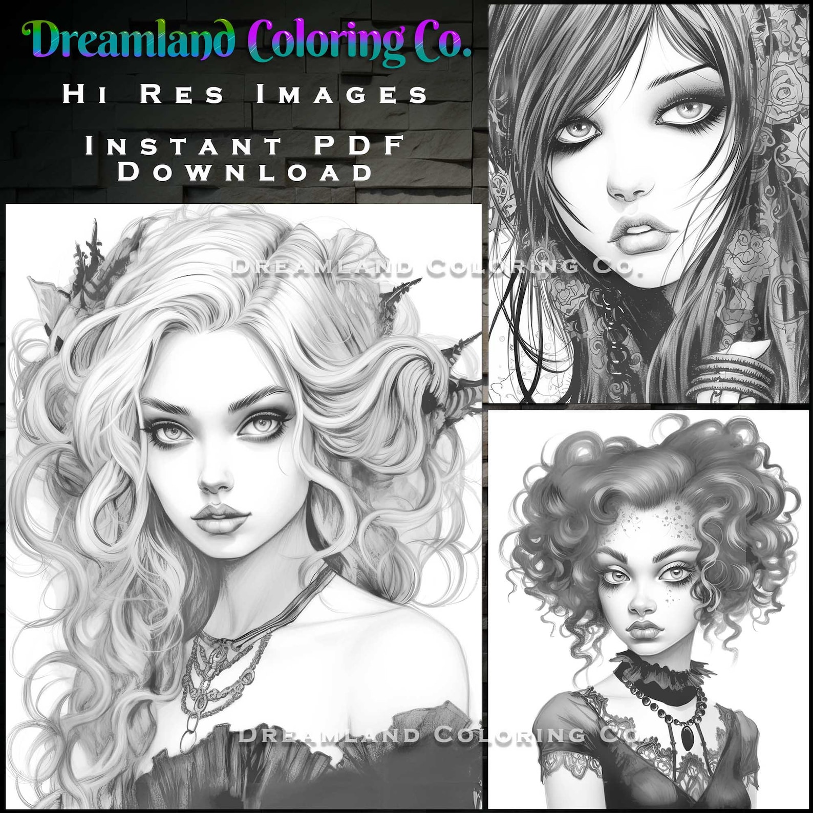 25 Gothic Beauty Coloring Pages Printable Adult Coloring Book - Etsy Canada