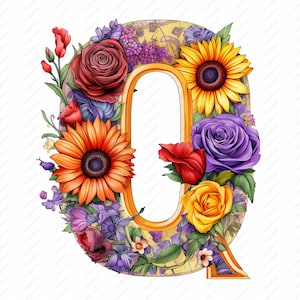 Letra Q Clipart - 10 JPG de alta calidad, impresión del alfabeto, álbumes de recortes, artesanía digital, planificadores digitales, diario basura, descarga instantánea