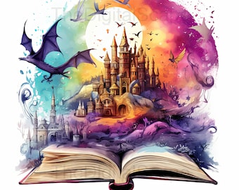 Imágenes prediseñadas de libros abiertos de fantasía: 20 archivos JPG de alta calidad, álbumes de recortes, manualidades digitales, planificadores digitales, diarios basura, comerciales, descarga instantánea