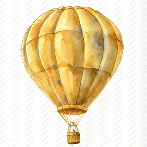 10 Golden Hot Air Balloons Clipart - High Quality JPGs, Scrapbooks, Digital Craft, Digital Planners, Junk Journal, Instant Download