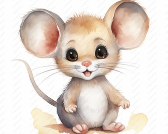 Mouse Clipart - 10 JPG de alta calidad, álbumes de recortes, artesanía digital, planificadores digitales, diario basura, uso comercial, descarga instantánea