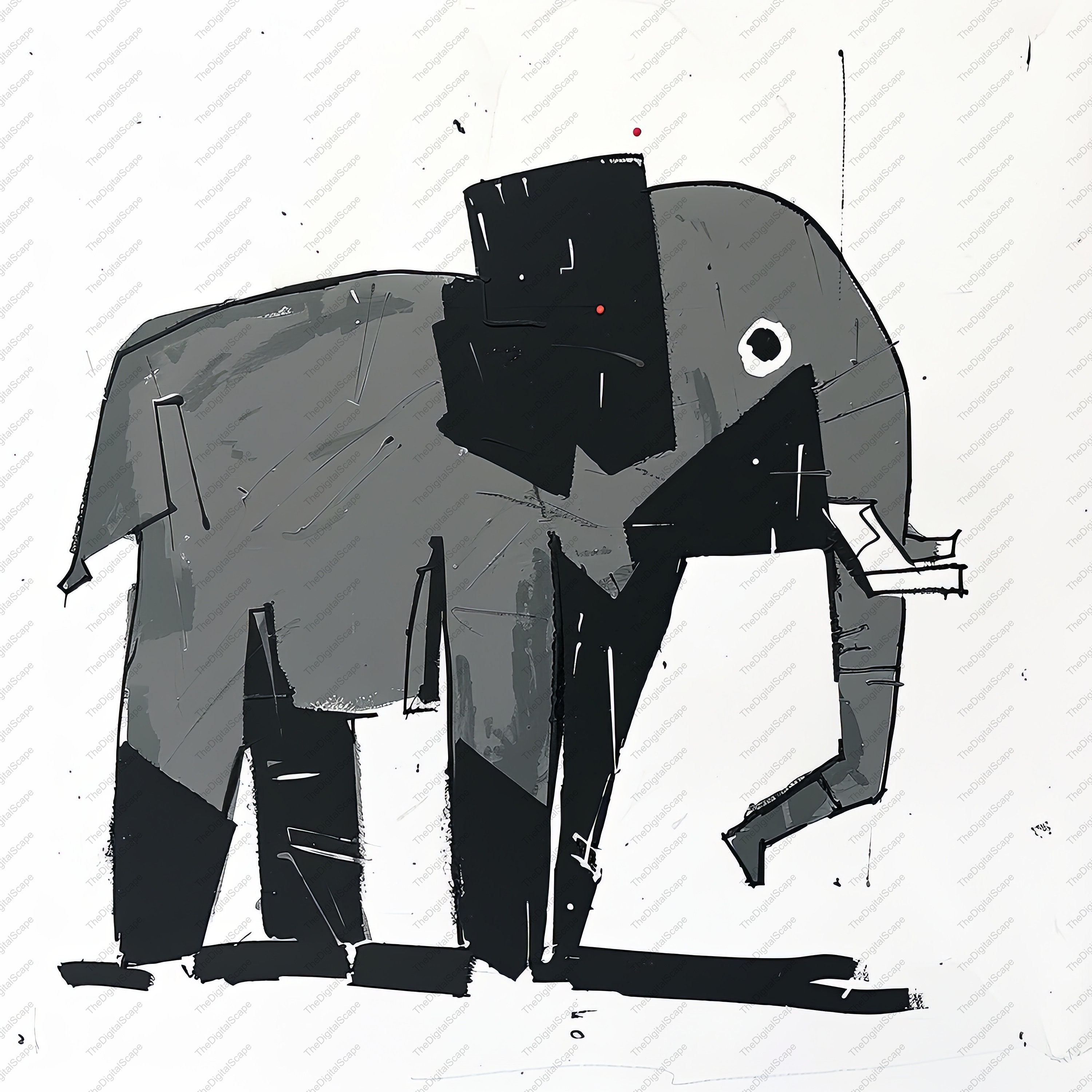 Abstract Elephant Clipart - High-quality Jpgs, Commercial Use (instant ...