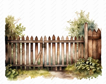 Wooden Fences Clipart - 10 High Quality JPGs, Scrapbooks, Digital Craft, Digital Planners, Junk Journal, Commercial Use, Instant Download