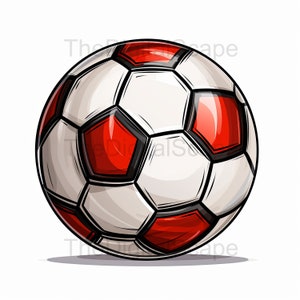 Soccer Ball Clipart - 10 High Quality JPGs, Scrapbooks, Digital Craft, Digital Planners, Junk Journal, Commercial Use, Instant Download