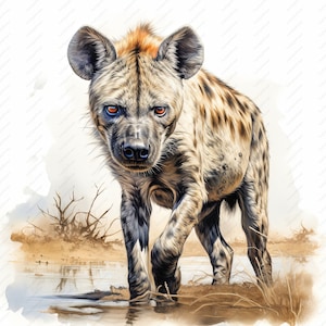 Clipart iena, 10 JPG di alta qualità, arte animale, natura, fauna selvatica / creazione di cartoline, clip art, artigianato con carta digitale, pittura ad acquerello