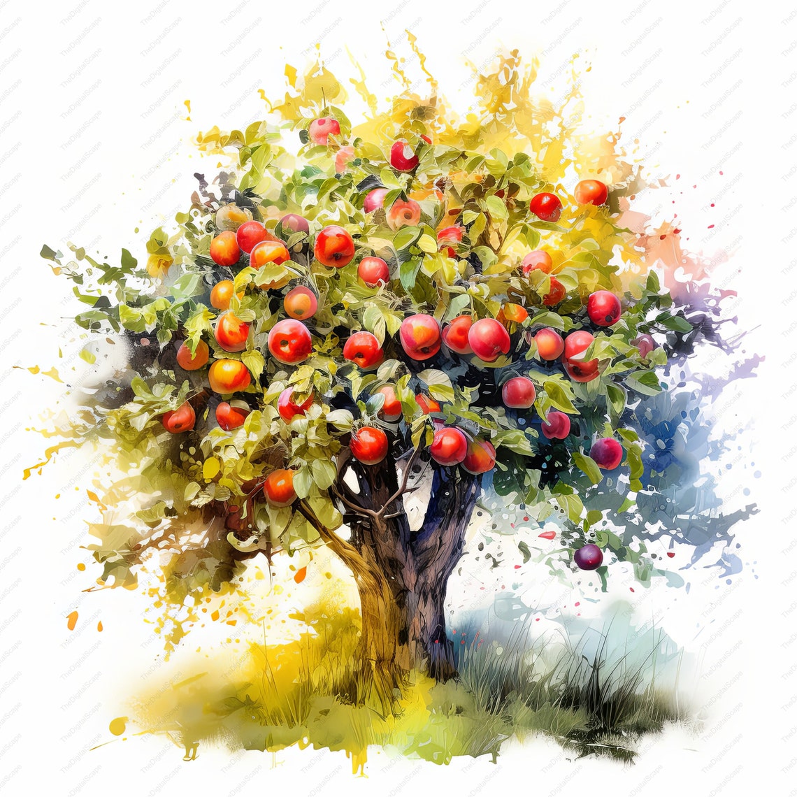 Apple Tree Clipart 10 High Quality Jpgs, Scrapbooks, Digital Craft ...
