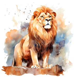 Clipart Lion - 10 fichiers JPG de haute qualité, art animalier, albums de coupures, créations numériques, agendas numériques, journal indésirable, usage commercial, téléchargement immédiat