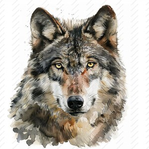 Wolf Portrait Clipart - 10 High Quality JPGs, Scrapbooks, Digital Craft, Digital Planners, Junk Journal, Commercial Use, Instant Download