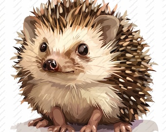 Cartoon Hedgehog Clipart – High Quality JPGs, Commercial Use (Instant Download)