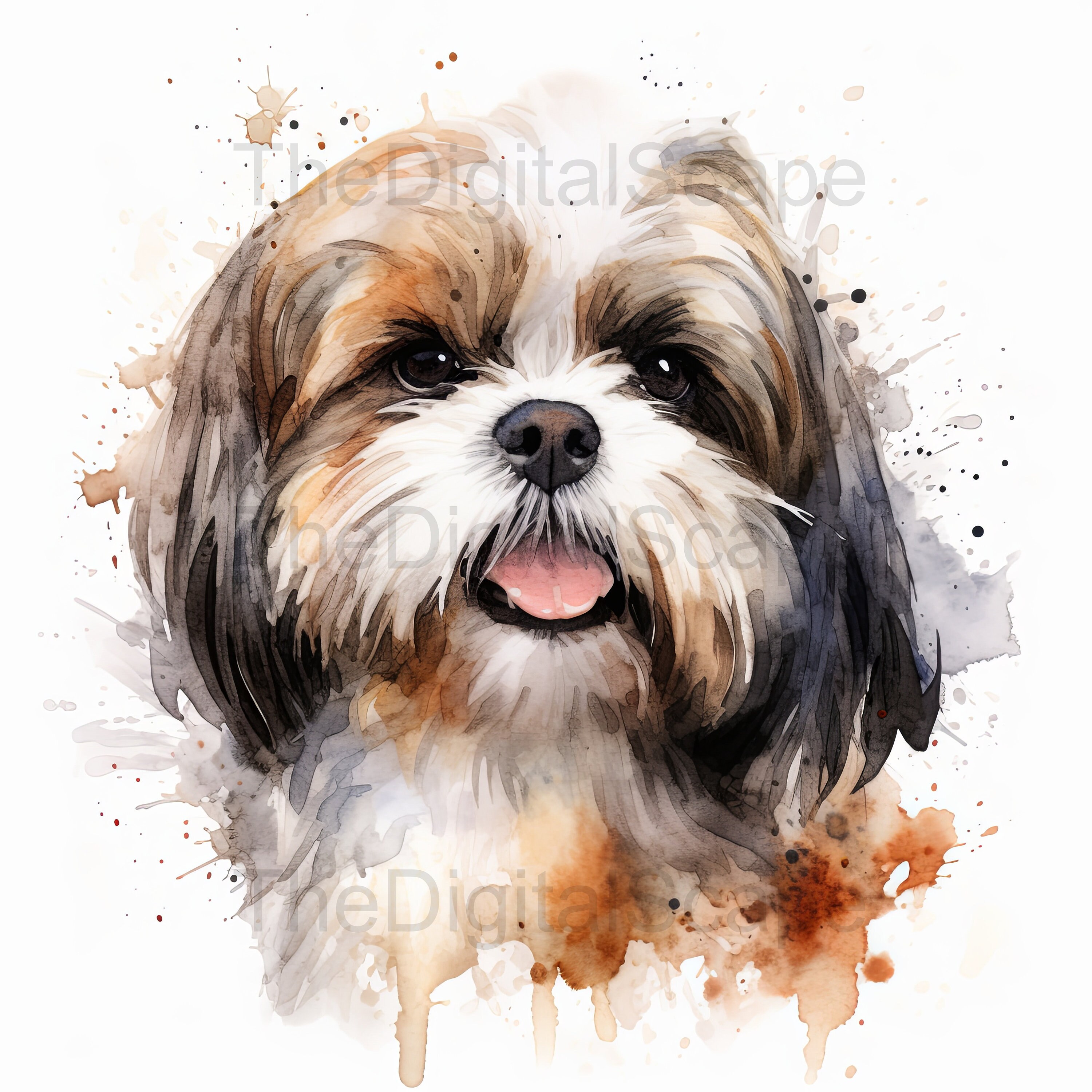 Shih Tzu Watercolor Clipart – High Quality Jpgs (digital Download) - Etsy