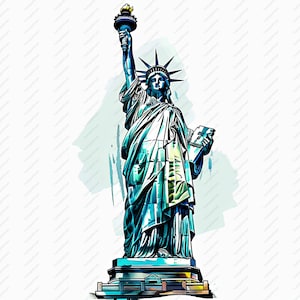 Clipart da Estátua da Liberdade - 10 JPGs de alta qualidade, álbuns de recortes, artesanato digital, planejadores digitais, lixo eletrônico, comercial, download instantâneo