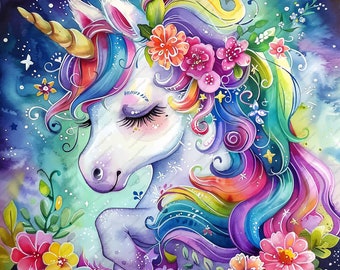 10 個の虹色の赤ちゃんユニコーンのかわいいセット 3 クリップアート