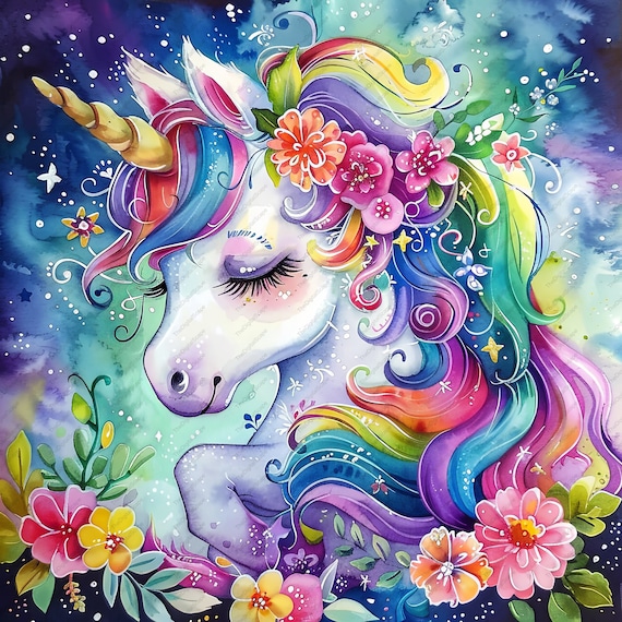 10 個の虹色の赤ちゃんユニコーンのかわいいセット 3 クリップアート