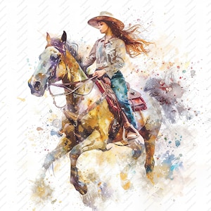 Donna che cavalca una clipart a cavallo - 10 JPG di alta qualità, album di ritagli, artigianato digitale, pianificatori digitali, diario spazzatura, commerciale, download istantaneo