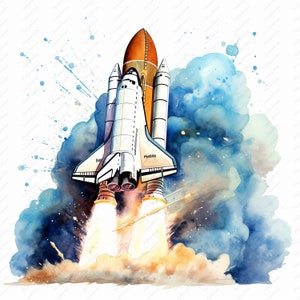 Space Shuttle Clipart - 10 JPG di alta qualità, album di ritagli, artigianato digitale, pianificatori digitali, diario spazzatura, uso commerciale, download istantaneo