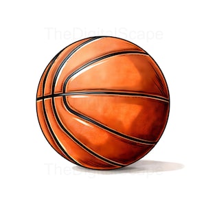 Basketball Clipart - 10 hochwertige JPGs, Scrapbooks, digitales Handwerk, digitale Planer, Junk Journal, kommerzielle Nutzung, sofortiger Download