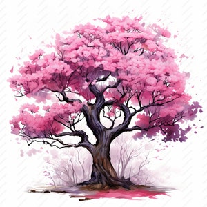 Cherry Blossom Tree Clipart - 10 JPG de alta calidad, álbumes de recortes, artesanía digital, planificadores digitales, diario basura, comercial, descarga instantánea