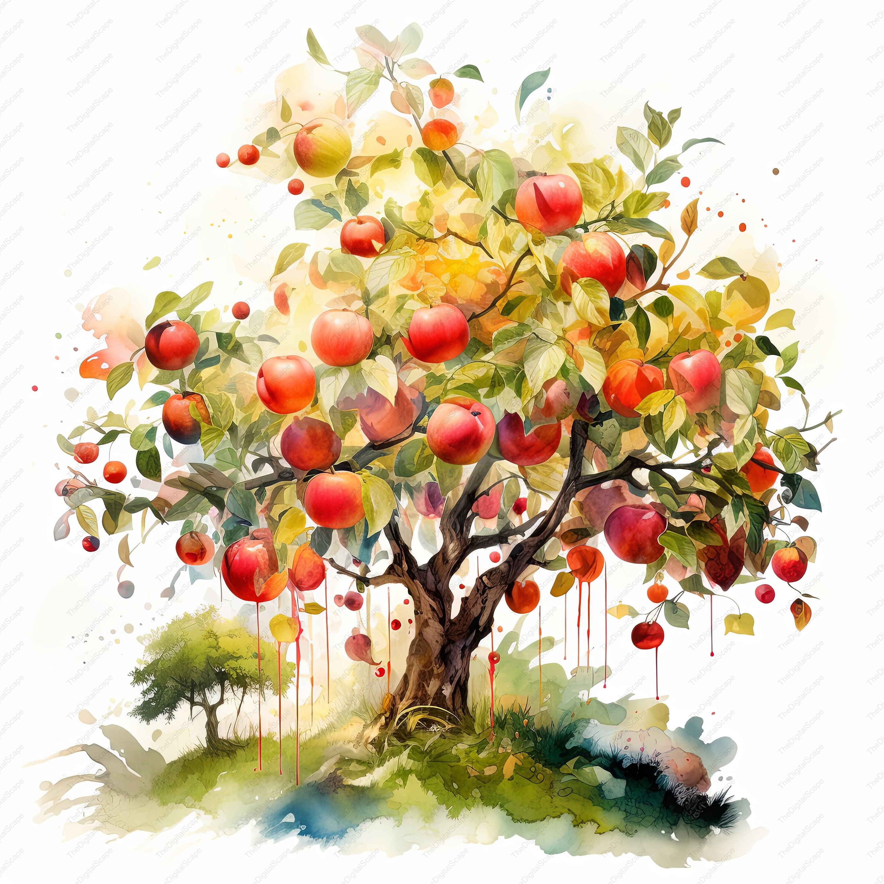 Apple Tree Clipart – High Quality Jpgs, Commercial Use (instant ...