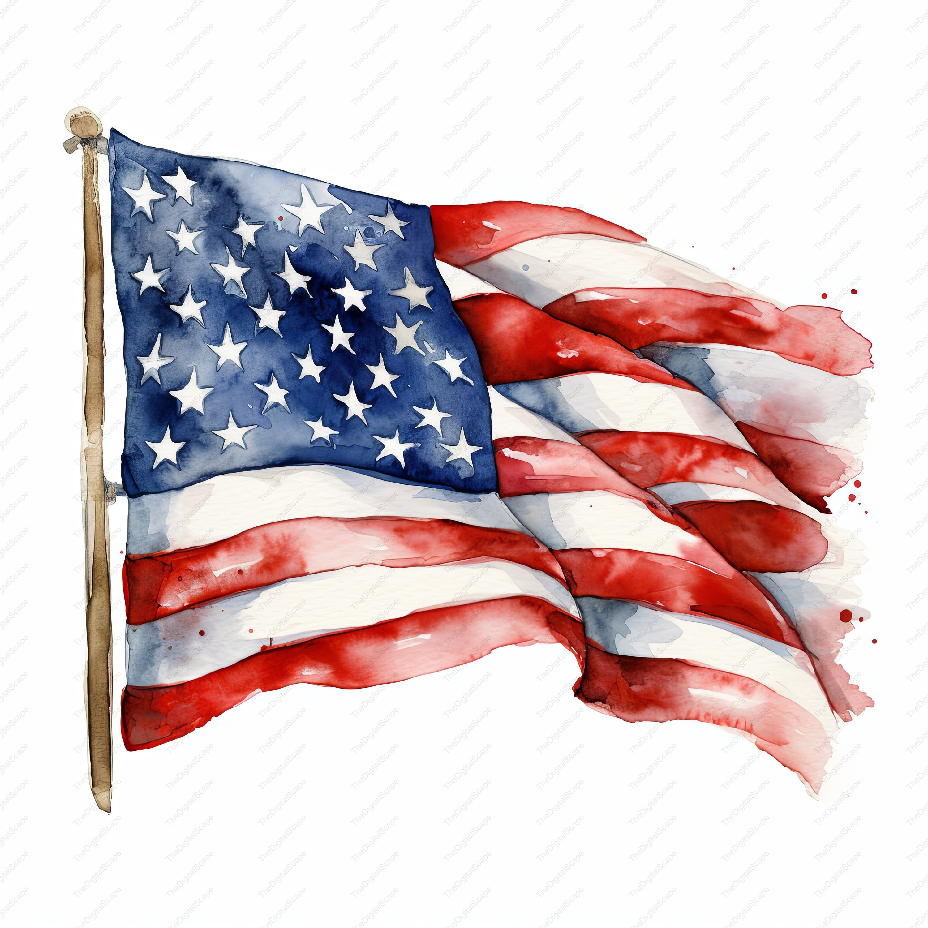 USA Flag Clipart - 10 High Quality Jpgs, Scrapbooks, Digital Craft