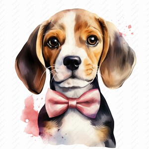 Baby Beagle Puppy Clipart - 10 High Quality JPGs, Scrapbooks, Digital Craft, Digital Planners, Junk Journal, Commercial, Instant Download